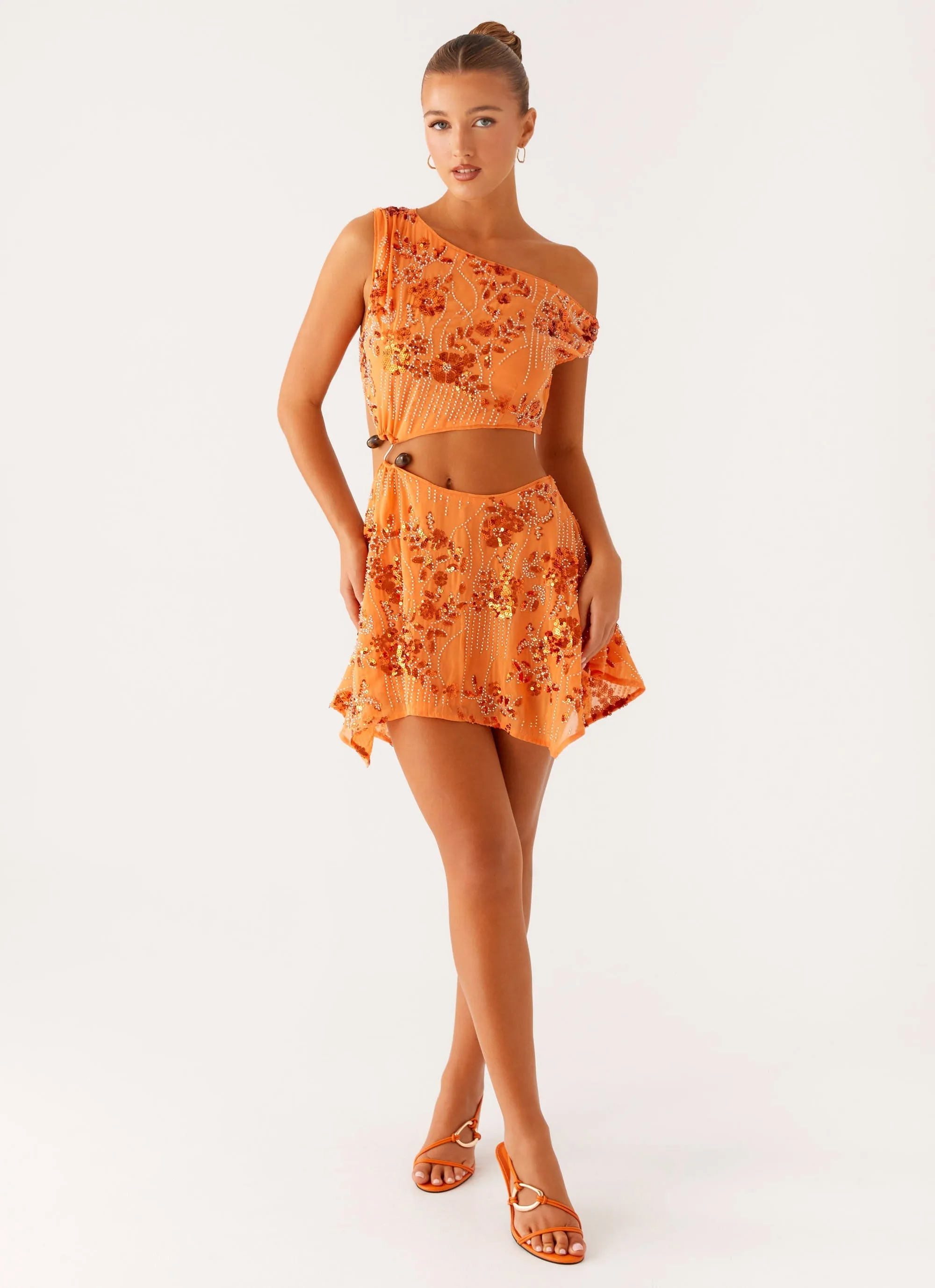 Aletta Sequin Mini Dress - Orange