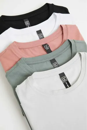 Clipman Men's Slim Fit Basic T-shirt 5-pack