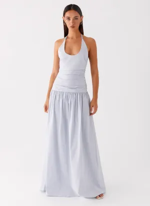 Cristina Halter Maxi Dress - Cornflower Blue