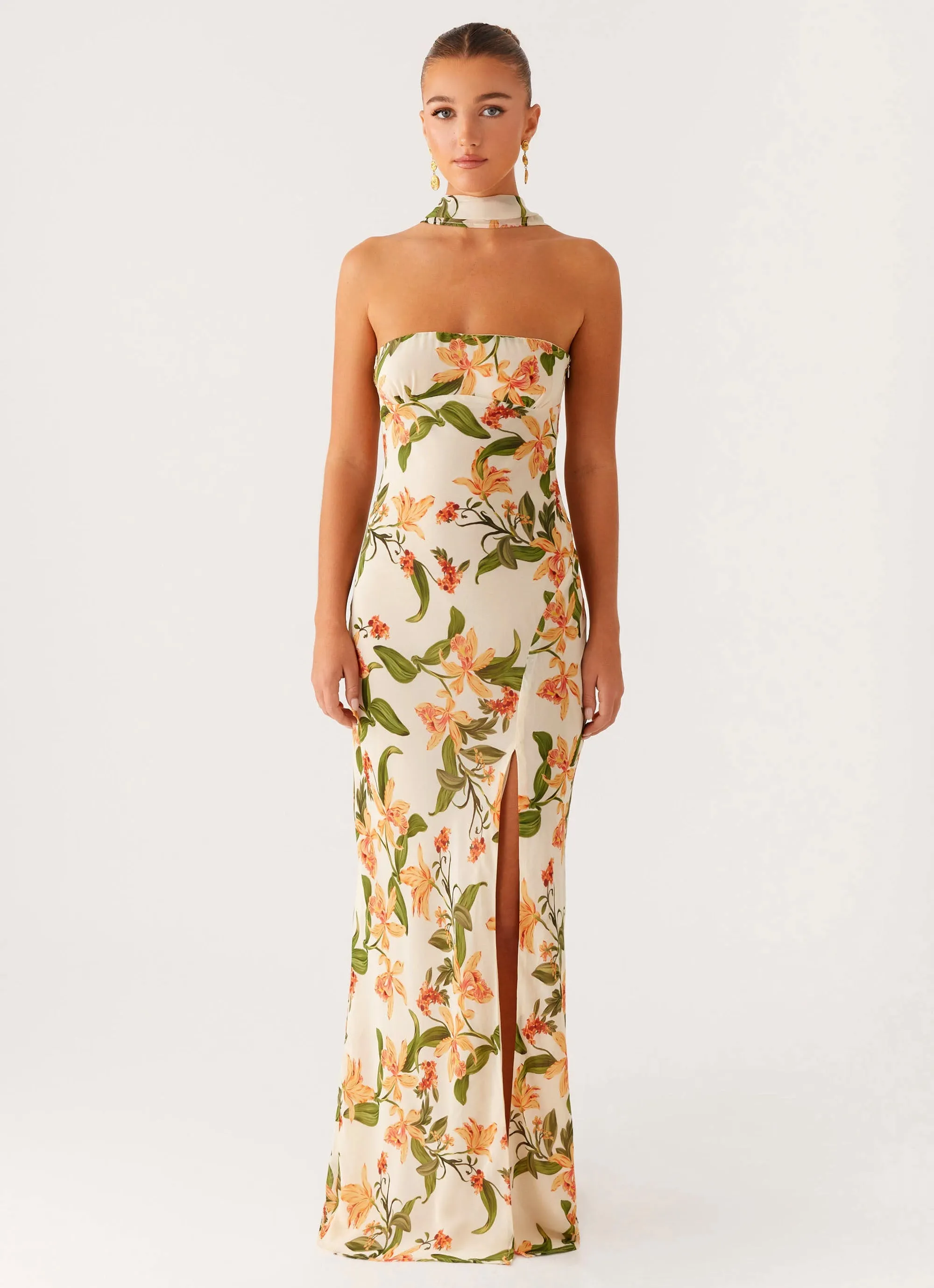 Gali Strapless Maxi Dress - Floral Print
