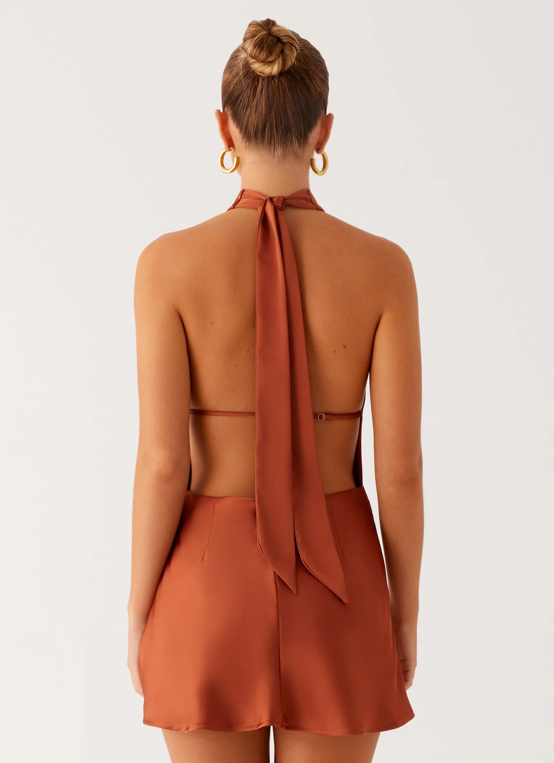 Golden Dunes Mini Dress - Rust