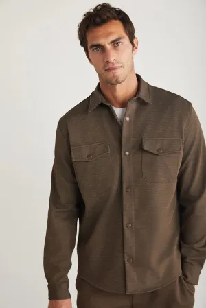 Grimelange Men's Brown Jones Special Piqu?? Look Thick Fabric Jacket