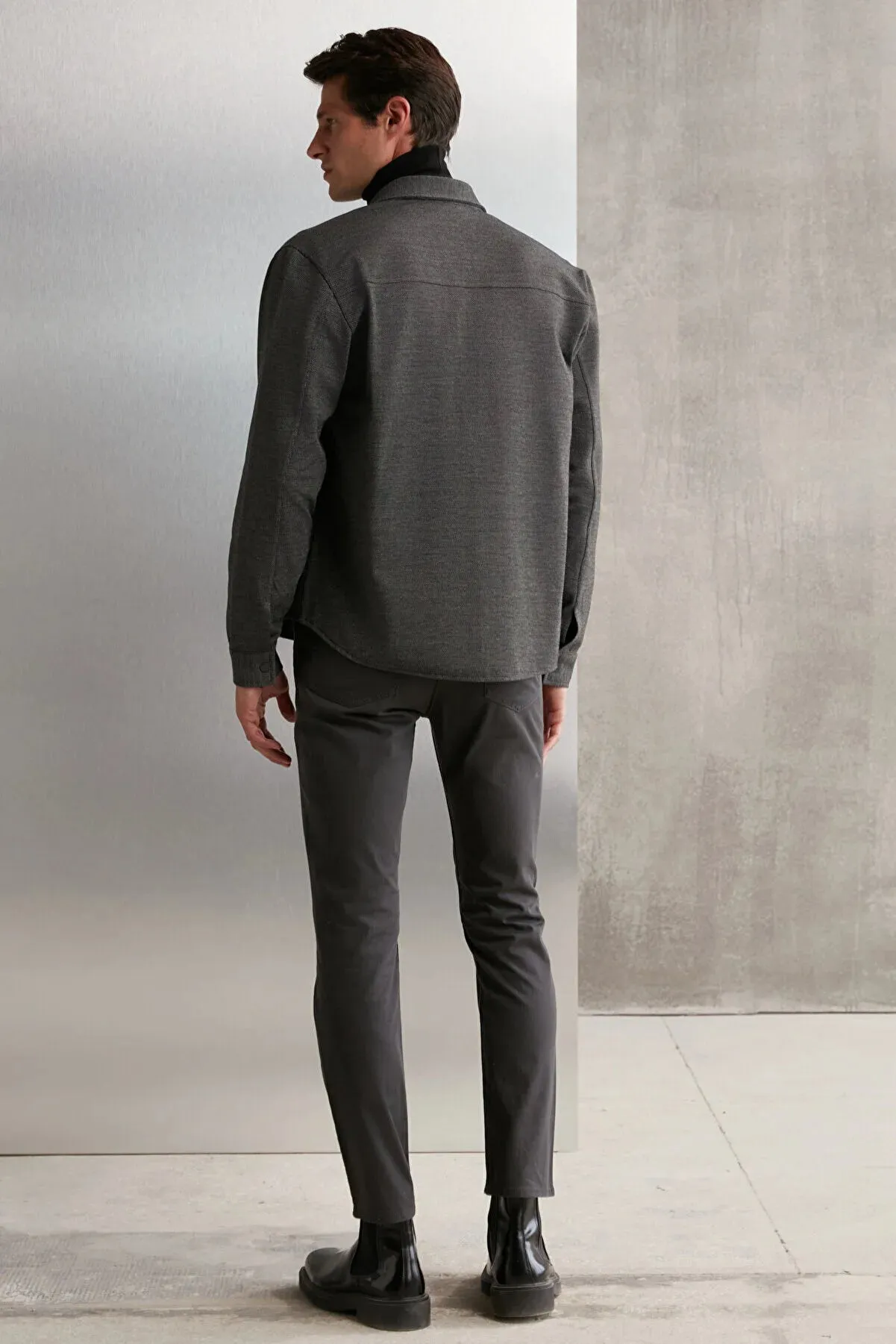 Grimelange Men's Smoked Jones Special Piqu?? Look Thick Fabric Jacket