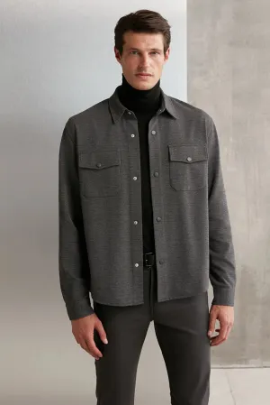 Grimelange Men's Smoked Jones Special Piqu?? Look Thick Fabric Jacket