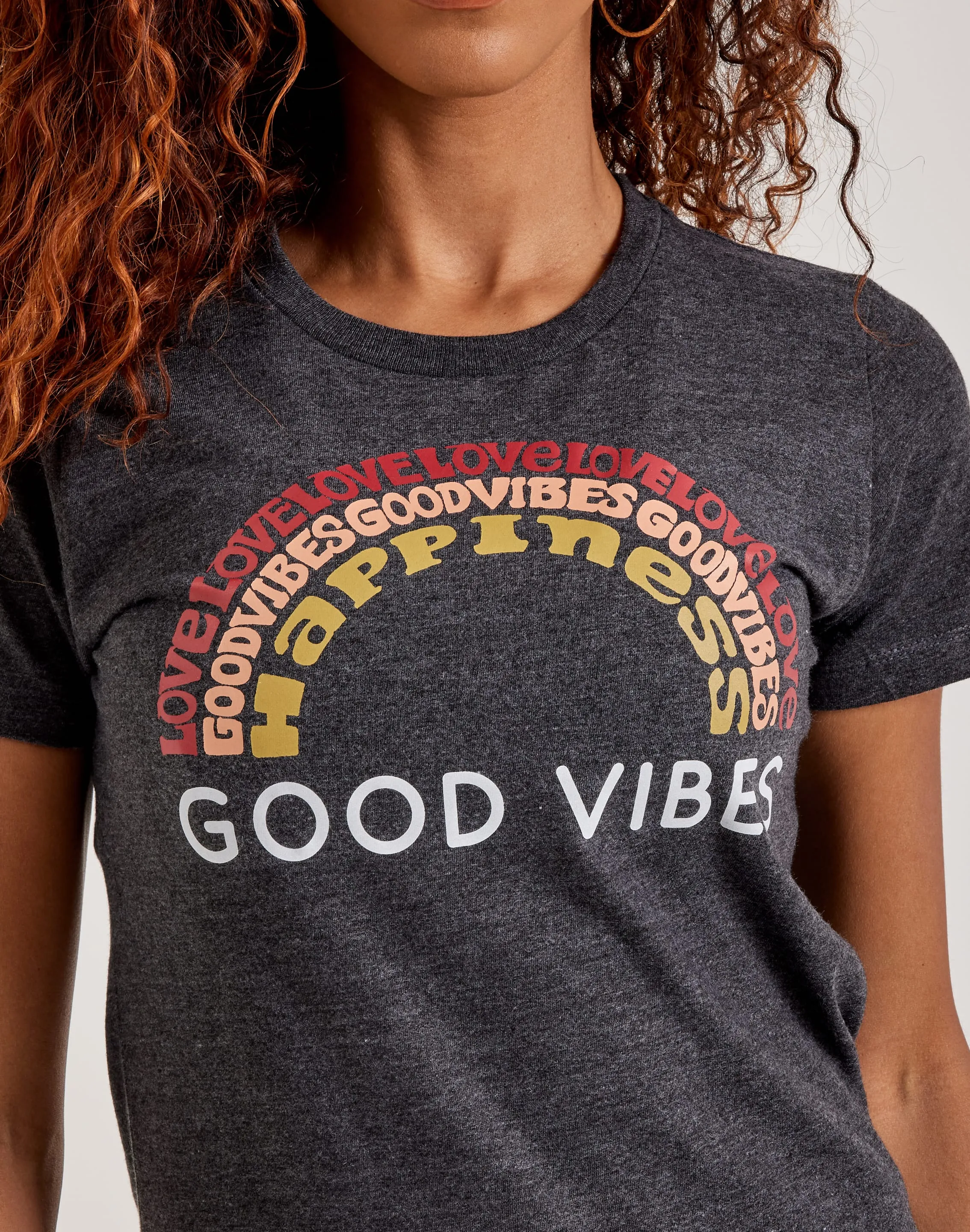 LA Pop Art Word Art Good Vibes Tee