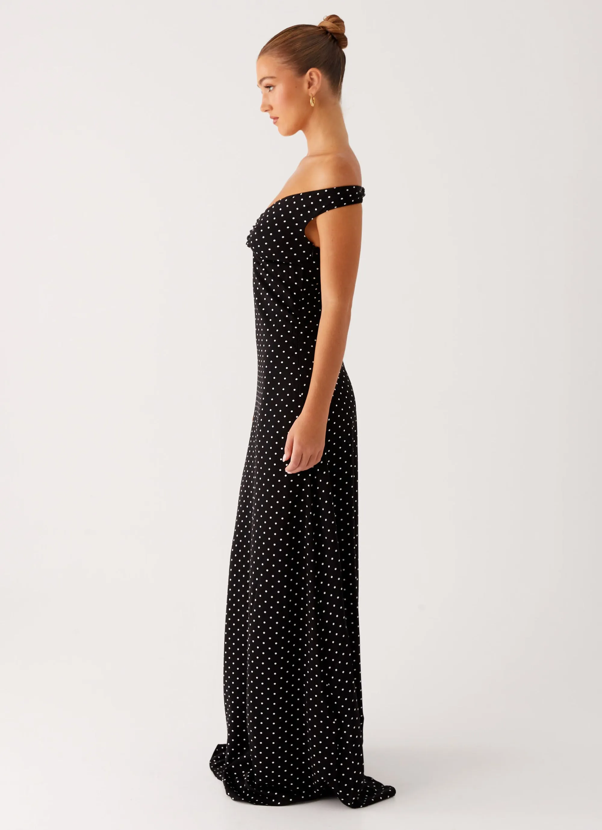 Melany Maxi Dress - Black Polka Dot