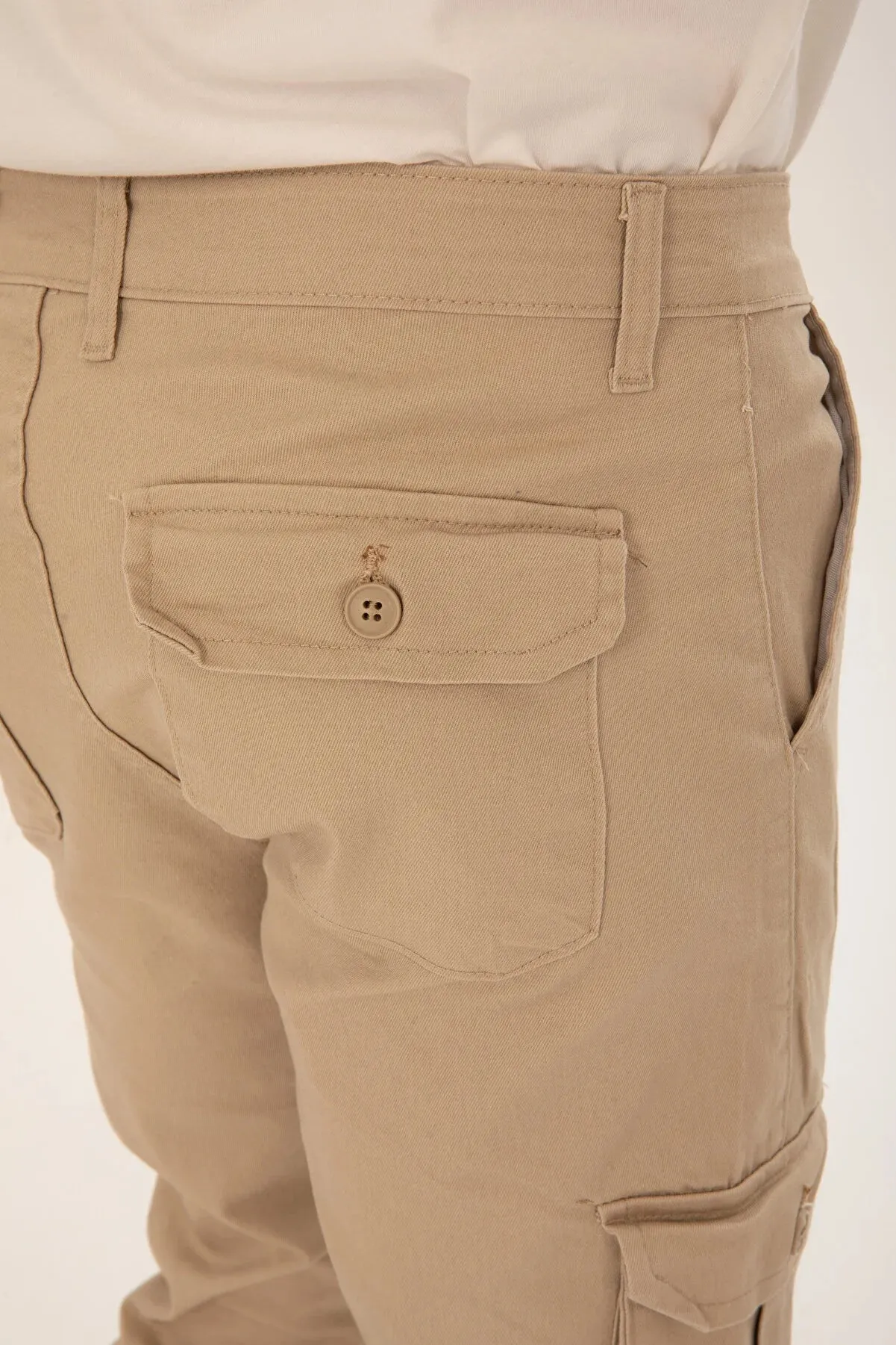 Tarz Cool Men's Mink Cargo Jogger Elastic Legs Pants