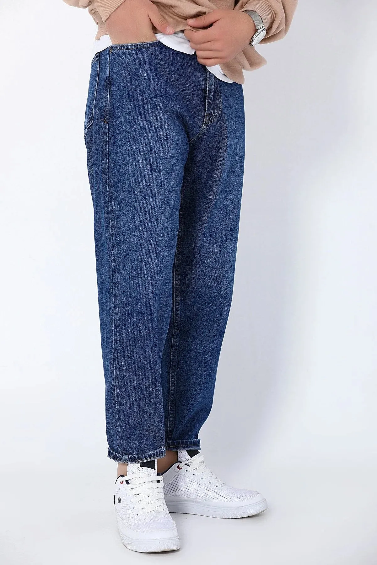 Tarz Cool Men's Navy Blue Boyfriend Jean Pants
