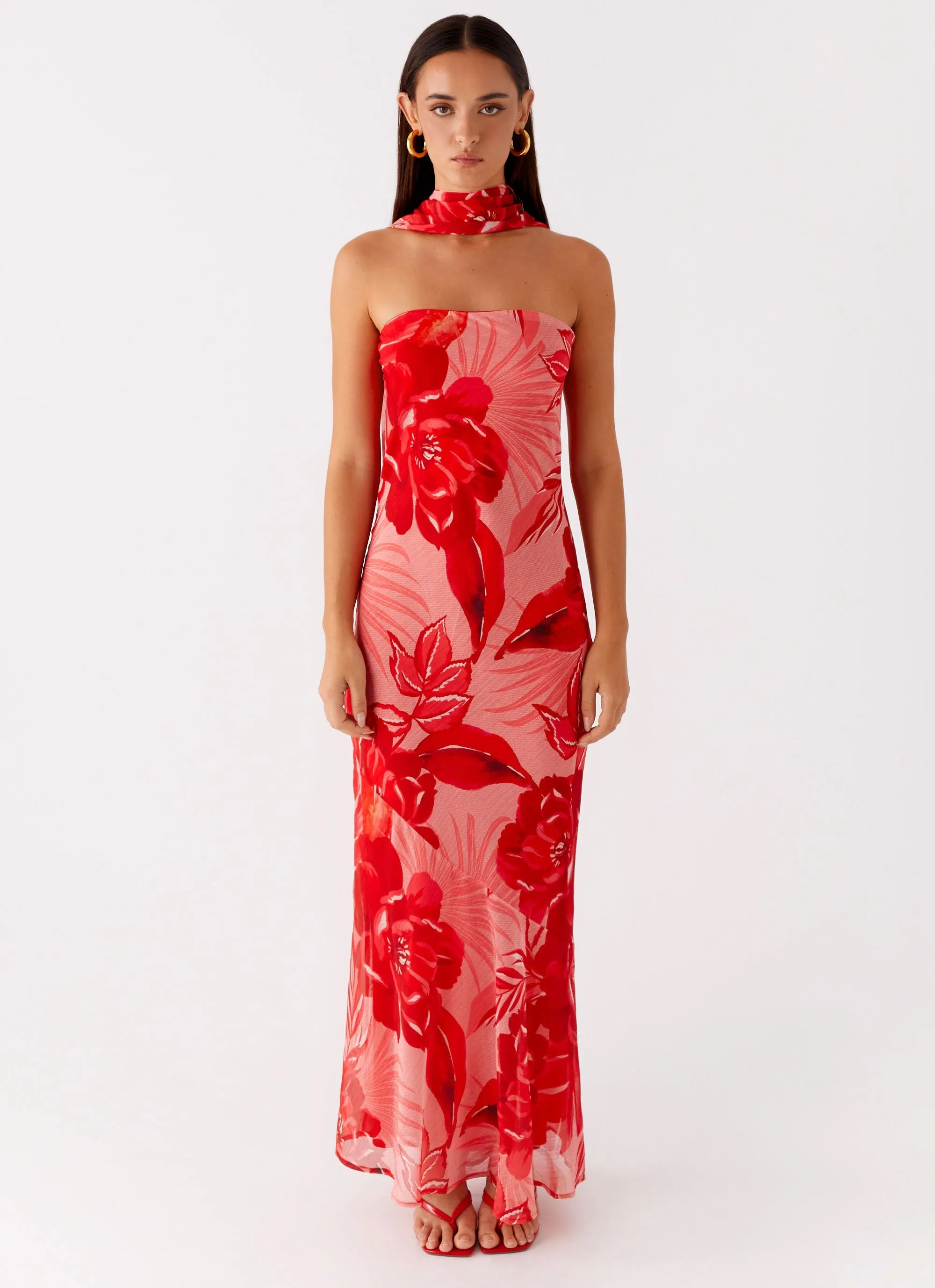 Under The Pagoda Maxi Dress - Sicily Sunsets Print