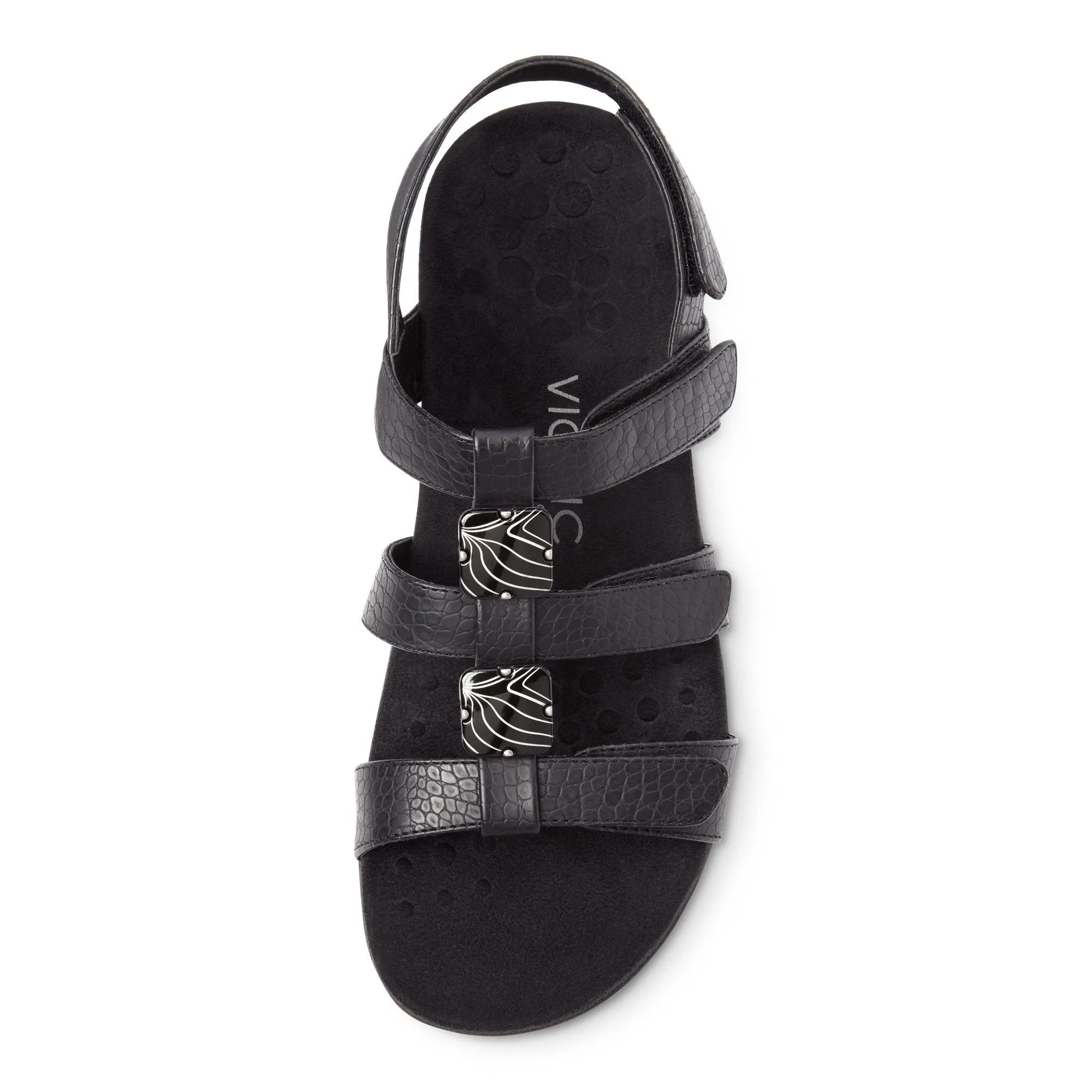 VIONIC AMBER SANDAL BLACK CROCODILE - FINAL SALE!